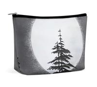 NQLYUT Borsa per il trucco Borsa cosmetica portatile Husky Dog Toiletry Bag Makeup Organizer Case Large Capacity Zipper Pouch Travel Toiletry Pouch per donne uomini, Albero di pino lunare, Taglia