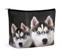 NQLYUT Borsa per il trucco Borsa cosmetica portatile Husky Dog Toiletry Bag Makeup Organizer Case Large Capacity Zipper Pouch Travel Toiletry Pouch per donne uomini, Husky Dog, Taglia unica, Art Deco