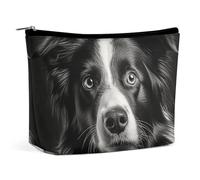 NQLYUT Borsa per il trucco Borsa cosmetica portatile Piccola borsa da toilette con motivo segugio Custodia organizer per trucco Custodia per organizer per trucco Custodia con cerniera di grande