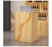 NQNFWCRJ Bancone Reception Banco Cassa Vetrine Con Angoli Arrotondati Doppi Ripiani Cassetti Con Serratura E Maniglie in Metallo Laccato Guide for Cassetti in Ferramenta(Yellow2,39.4x15.7x37.8)