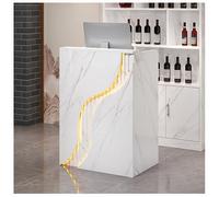 NQNFWCRJ Bancone Reception Banco Cassa Vetrine Con Angoli Arrotondati Doppi Ripiani Cassetti Con Serratura E Maniglie in Metallo Laccato Guide for Cassetti in Ferramenta(White1,31.5x15.7x37.8)