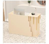 NQNFWCRJ Bancone Reception Compatto Banco Cassa for Negozio Di Abbigliamento Struttura in Acciaio Inossidabile Placcato Oro Doppio Piano Di Appoggio Con Cassetto Chiudibile a Chiave(B,31.5x17.7x37.4)