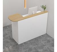 NQNFWCRJ Bancone Reception in Legno Resistente Banco Cassa for Negozio Di Abbigliamento Doppi Ripiani Con Fori for Cavi Cassetti Con Serratura Bordi Levigati Lisci(Yellow2,39.4x17.7x39.4)