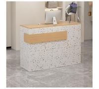 NQNFWCRJ Bancone Reception Minimalista Pannello Spesso 1,6cm Cassetto Chiudibile a Chiave Con Guide Scorrevoli Silenziose Reception for Cassiere Di Salone Di Bellezza(Gray and Yellow,39.4x15.7x35.4)