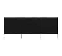 Nqyjm 3 pezzi tessuto antivento 400 x 120 cm nero per giardino, terrazza, esterno