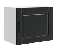 Nqyjm Armadio da appendere con ripiani e anta armadio da cucina, nero, 50 x 31 x 40 cm, legno di ingegneria, armadio galleggiante da parete, armadio per bagno, soggiorno