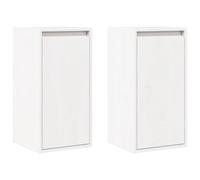 Nqyjm Armadio da bagno con 2 ante e 3 scomparti, set da 2 pezzi, bianco, 30 x 30 x 60 cm, in legno massello di pino, pensile per il bagno, la cucina
