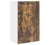 Nqyjm Armadio pensile con ripiani e anta armadio da cucina, rovere fumato, 50 x 31 x 80 cm, legno di ingegneria, armadio galleggiante, parete armadio per bagno, soggiorno