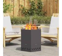 Nqyjm Braciere senza fumo nero 48 x 48 x 51 cm in acciaio per giardino, terrazza, esterno