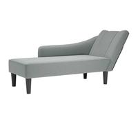 Nqyjm Chaise Longue con bracciolo destro, in tessuto grigio chiaro, poltrona imbottita con cuscino, divano letto perfetto per soggiorno, camera da letto, ufficio, piccoli spazi