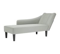Nqyjm Chaise Longue con bracciolo destro, in velluto grigio chiaro, poltrona imbottita con cuscino, divano letto perfetto per soggiorno, camera da letto, ufficio, piccoli spazi