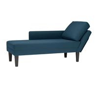 Nqyjm Chaise Longue con cuscino e bracciolo destro, in velluto blu, poltrona imbottita con cuscino, divano letto perfetto per soggiorno, camera da letto, ufficio, piccoli spazi