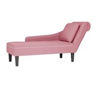 Nqyjm Chaise longue con cuscino e bracciolo destro, in velluto rosa, poltrona imbottita con cuscino, divano letto perfetto per soggiorno, camera da letto, ufficio