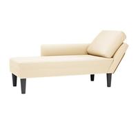 Nqyjm Chaise Longue con cuscino, in tessuto a coste, colore crema, divano letto imbottito con cuscino, perfetto per soggiorno, camera da letto, ufficio, piccoli spazi