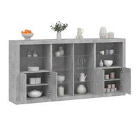 Nqyjm Credenza con luci a LED, grigio cemento, 202 x 37 x 100 cm, per camera da letto, corridoio, soggiorno, ufficio