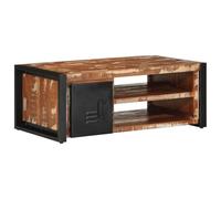 Nqyjm Divano con 2 ripiani e porta tavolino da caffè, multicolore, 90 x 50 x 36 cm, in legno di recupero, ideale per ufficio, piccoli spazi