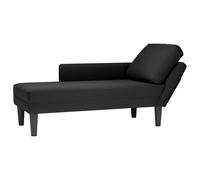 Nqyjm Divano con chaise longue con cuscino e bracciolo destro, in velluto nero, poltrona imbottita con cuscino, divano letto perfetto per soggiorno, camera da letto, ufficio, piccoli spazi
