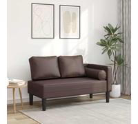 Nqyjm Divano con chaise longue con cuscino, in ecopelle, marrone, poltrona imbottita con cuscino, divano letto perfetto per soggiorno, camera da letto, ufficio, piccoli spazi