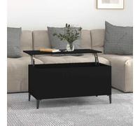 Nqyjm Divano con piano sollevabile e vano nascosto, tavolino nero, 90 x 44,5 x 45 cm, legno di ingegneria, tavolo da soggiorno ideale per ufficio, piccoli spazi819589