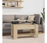 Nqyjm Divano con ripiano sollevabile e scomparto nascosto e ripiano tavolino da caffè, rovere Sonoma 101 x 49 x 52 cm, legno di ingegneria, tavolo da soggiorno ideale per piccoli spazi