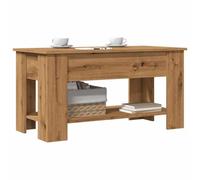 Nqyjm Divano con ripiano sollevabile e scomparto nascosto e ripiano tavolino in rovere artigianale 101 x 49 x 52 cm in legno di ingegneria, tavolo da soggiorno ideale per piccoli spazi