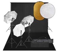 Nqyjm Kit Studio Fotografico con Illuminazione, Sfondo e Riflettore per Prodotto Ritratto Video Fotografia LH2274903