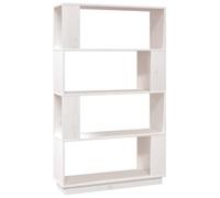 Nqyjm Libreria/Separatore di Stanza Bianco 80x25x132 cm Pin Massiccio | Scaffale a base di supporto, armadio con scomparti per ufficio, sala da pranzo, camera da letto