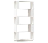 Nqyjm Libreria/Separatore di stanza bianco 80x25x163,5 cm pino massiccio | Scaffale a base di supporto, armadio con scomparti per ufficio, sala da pranzo, camera da letto