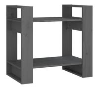 Nqyjm Libreria/Separatore di Stanza Grigio 60x35x57 cm Pin Massiccio | Scaffale a base di supporto, armadio con scomparti per ufficio, sala da pranzo, camera da letto