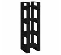 Nqyjm Libreria/Separatore di Stanza Nero 41x35x125 cm Pin Massiccio | Scaffale a base di supporto, armadio con scomparti per ufficio, sala da pranzo, camera da letto
