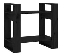 Nqyjm Libreria/Separatore di Stanza Nero 60x35x57 cm Pin Massiccio | Scaffale a base di supporto, armadio con scomparti per ufficio, sala da pranzo, camera da letto