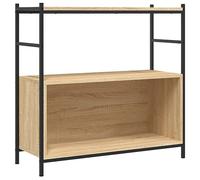 Nqyjm Libreria Sonoma rovere 80x30x78,5 cm Legno di ingegneria e ferro | Scaffale a base di supporto, armadio con scomparti per ufficio, sala da pranzo, camera da letto