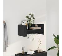 Nqyjm Mensola sospesa da parete, colore nero, 70,5 x 35 x 30,5 cm, in legno da appendere, per CD, DVD, libreria per cornici, corridoio, soggiorno, cucina, ufficio