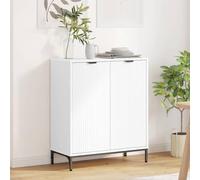 Nqyjm Mobile portaoggetti con 2 ante credenza bianco, 69,5 x 33 x 82 cm, in legno di ingegneria, armadio laterale per sala da pranzo, cucina, soggiorno, camera da letto