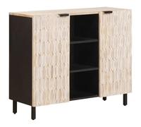 Nqyjm Mobile portaoggetti con ripiani e ante credenza con ripiano finitura lavaggio bianco, 90 x 33,5 x 75 cm, armadio laterale per sala da pranzo, cucina, soggiorno, camera da letto