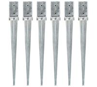 Nqyjm Picchetti 6 pezzi argento 8 x 8 x 76 cm in acciaio zincato per giardino, terrazza, esterno