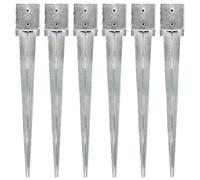 Nqyjm Picchetti da terra, 6 pezzi, argento, 12 x 12 x 89 cm, in acciaio zincato, per giardino, terrazza, esterno