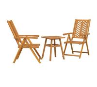 Nqyjm Set da giardino per sala da pranzo per giardino, 3 pezzi, marrone per 2 persone, tavolo con 2 sedie, set di mobili da esterno, mobili per balcone, terrazza L31H54120