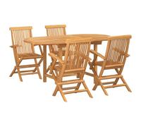 Nqyjm Set da giardino per sala da pranzo per giardino, 5 pezzi, marrone per 4 persone, tavolo e 4 sedie, set di mobili da esterno, mobili per balcone, terrazza L31H57130