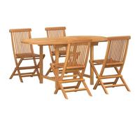Nqyjm Set da giardino per sala da pranzo per giardino, 5 pezzi, marrone per 4 persone, tavolo e 4 sedie, set di mobili da esterno, mobili per balcone, terrazza L31H57128
