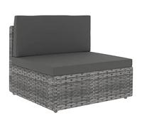 Nqyjm Set di mobili da giardino 9 pezzi e cuscini in rattan sintetico, grigio, set da giardino, set da terrazza resistente alle intemperie e combinabile, per patio terrazza 3 x angolo + 5 x centrali +