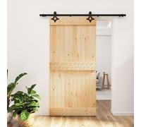 Nqyjm Set di porte scorrevoli con guarnizione, 100 x 210 cm, in legno massello di pino per camera da letto, cucine, fienili, garage3203144