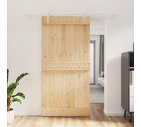 Nqyjm Set di porte scorrevoli con guarnizione, 100 x 210 cm, in legno massello di pino per camera da letto, cucine, fienili, garage3203031