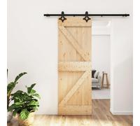 Nqyjm Set di porte scorrevoli con guarnizione, 70 x 210 cm, in legno massello di pino per camera da letto, cucine, fienili, garage3203136