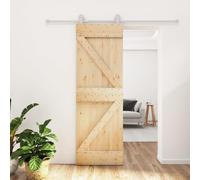 Nqyjm Set di porte scorrevoli con guarnizione, 70 x 210 cm, in legno massello di pino per camera da letto, cucine, fienili, garage3203098