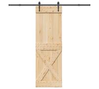 Nqyjm Set di porte scorrevoli con guarnizione, 70 x 210 cm, in legno massello di pino per camera da letto, cucine, fienili, garage3332790