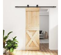 Nqyjm Set di porte scorrevoli con guarnizione, 70 x 210 cm, in legno massello di pino per camera da letto, cucine, fienili, garage3203076