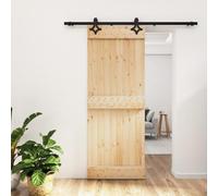 Nqyjm Set di porte scorrevoli con guarnizione, 80 x 210 cm, in legno massello di pino per camera da letto, cucine, fienili, garage3203140