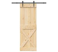 Nqyjm Set di porte scorrevoli con guarnizione, 80 x 210 cm, in legno massello di pino per camera da letto, cucine, fienili, garage3332785
