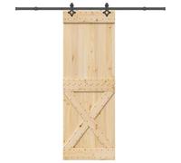 Nqyjm Set di porte scorrevoli con guarnizione, 80 x 210 cm, in legno massello di pino per camera da letto, cucine, fienili, garage3332779